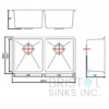 B1607 UNDERMOUNT STAINLESS STEEL KITCHEN SINK 20 MM CORNERS - Image 3